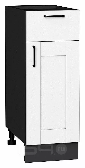 Шкаф нижний с 1-ой дверцей и ящиком Лофт Super White Graphite 816*300*480