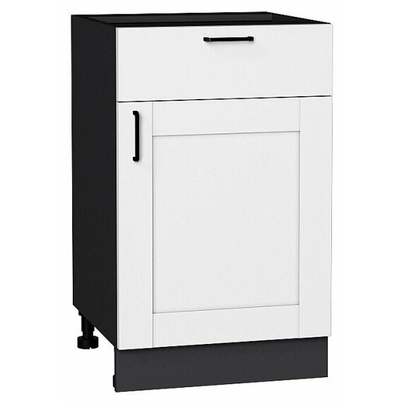 Шкаф нижний с 1-ой дверцей и ящиком Лофт Super White Graphite 816*500*480
