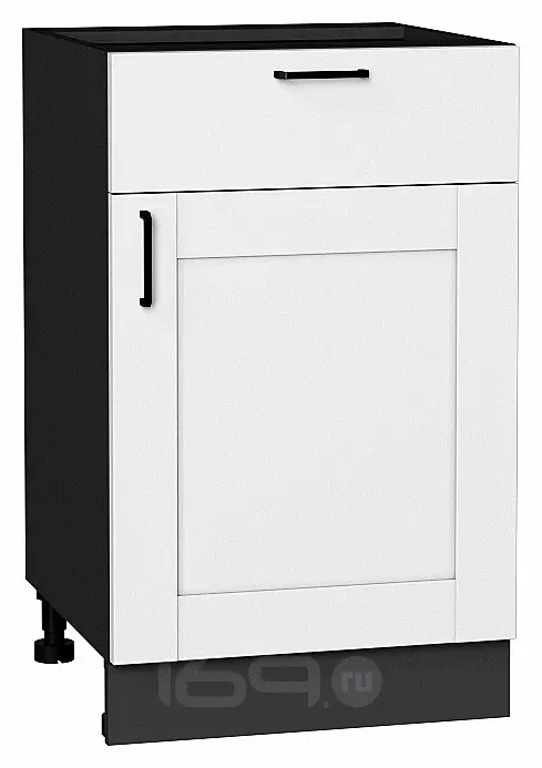 Шкаф нижний с 1-ой дверцей и ящиком Лофт Super White Graphite 816*500*480