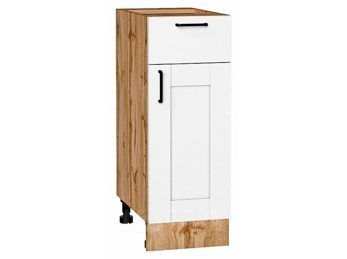 Шкаф нижний с 1-ой дверцей и ящиком Лофт Super White Дуб Вотан 816*300*480