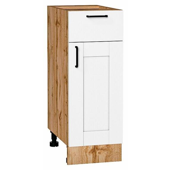 Шкаф нижний с 1-ой дверцей и ящиком Лофт Super White Дуб Вотан 816*300*480