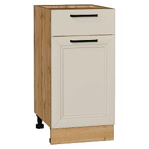 Шкаф нижний с 1-ой дверцей и ящиком Нео Cream Silk/Дуб Вотан 816*400*478