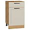 Шкаф нижний с 1-ой дверцей и ящиком Нео Cream Silk/Дуб Вотан 816*500*480