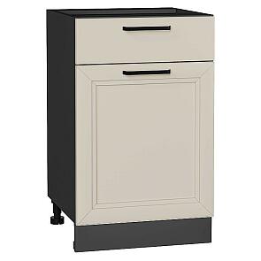 Шкаф нижний с 1-ой дверцей и ящиком Нео Cream Silk/Graphite 816*500*480