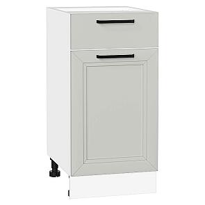 Шкаф нижний с 1-ой дверцей и ящиком Нео Grey Silk/Белый 816*400*478