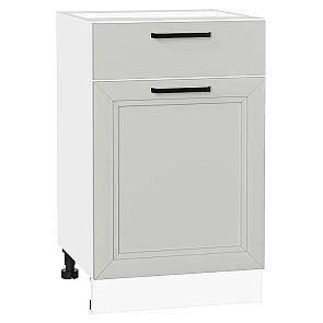 Шкаф нижний с 1-ой дверцей и ящиком Нео Grey Silk/Белый 816*500*480