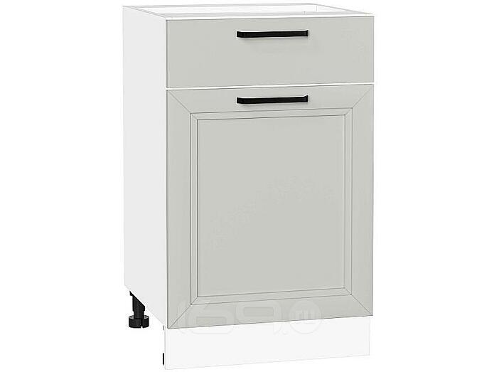 Шкаф нижний с 1-ой дверцей и ящиком Нео Grey Silk/Белый 816*500*480