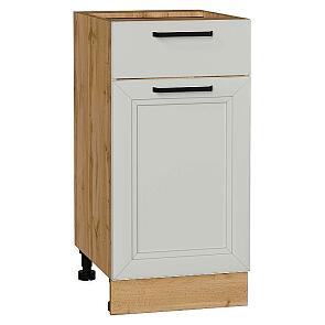 Шкаф нижний с 1-ой дверцей и ящиком Нео Grey Silk/Дуб Вотан 816*400*478