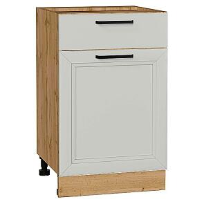 Шкаф нижний с 1-ой дверцей и ящиком Нео Grey Silk/Дуб Вотан 816*500*480