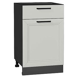 Шкаф нижний с 1-ой дверцей и ящиком Нео Grey Silk/Graphite 816*500*480