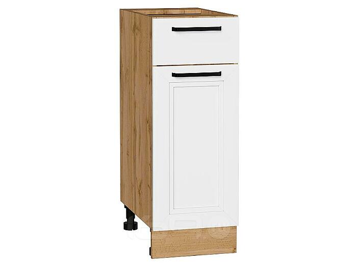 Шкаф нижний с 1-ой дверцей и ящиком Нео White Silk/Дуб Вотан 816*300*480