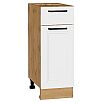Шкаф нижний с 1-ой дверцей и ящиком Нео White Silk/Дуб Вотан 816*300*480