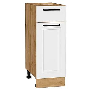 Шкаф нижний с 1-ой дверцей и ящиком Нео White Silk/Дуб Вотан 816*300*480