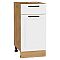 Шкаф нижний с 1-ой дверцей и ящиком Нео White Silk/Дуб Вотан 816*400*478