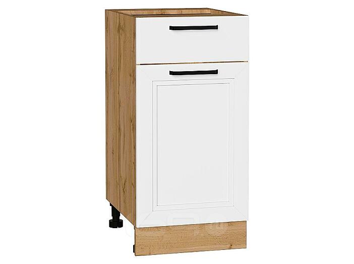Шкаф нижний с 1-ой дверцей и ящиком Нео White Silk/Дуб Вотан 816*400*478