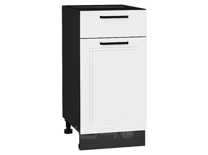 Шкаф нижний с 1-ой дверцей и ящиком Нео White Silk/Graphite 816*400*478