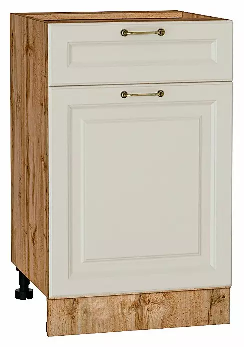 Шкаф нижний с 1-ой дверцей и ящиком Ницца Агат/Дуб Вотан 816*500*478