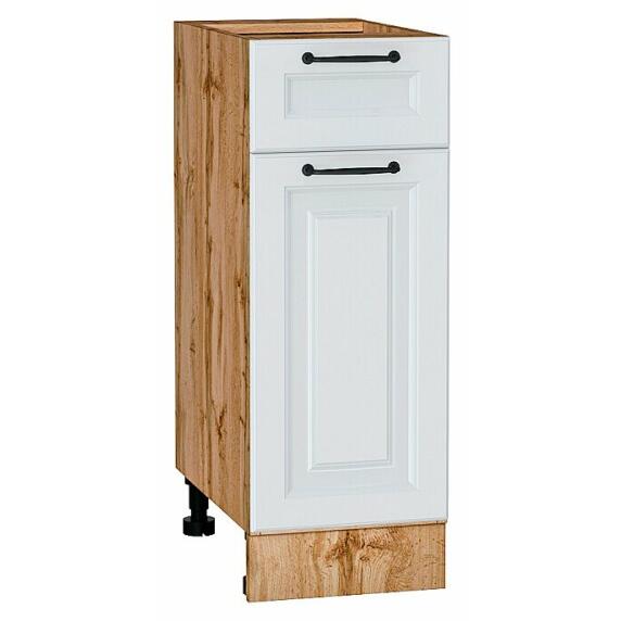 Шкаф нижний с 1-ой дверцей и ящиком Ницца Blanco/Дуб Вотан 816*300*478