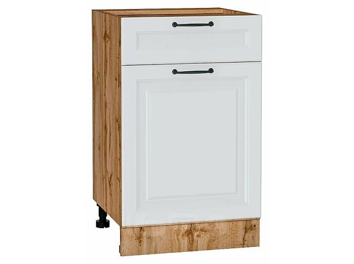 Шкаф нижний с 1-ой дверцей и ящиком Ницца Blanco/Дуб Вотан 816*500*478