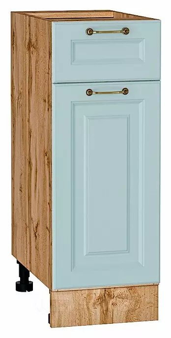 Шкаф нижний с 1-ой дверцей и ящиком Ницца Голубой/Дуб Вотан 816*300*478