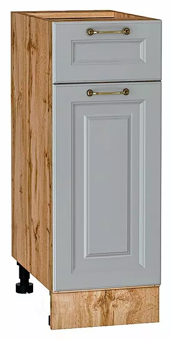 Шкаф нижний с 1-ой дверцей и ящиком Ницца Графит/Дуб Вотан 816*300*478