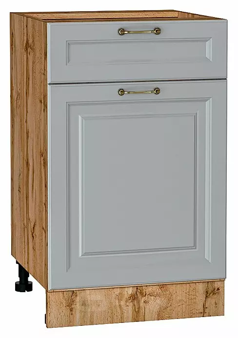 Шкаф нижний с 1-ой дверцей и ящиком Ницца Графит/Дуб Вотан 816*500*478