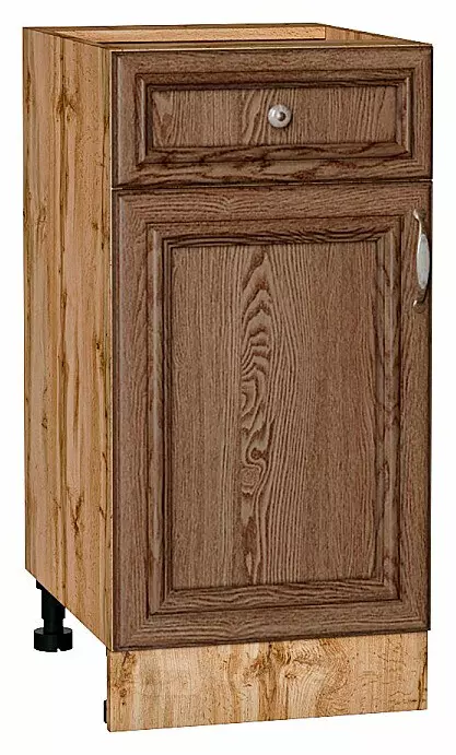 Шкаф нижний с 1-ой дверцей и ящиком Шале Brown Dreamline Дуб Вотан 816*400*478