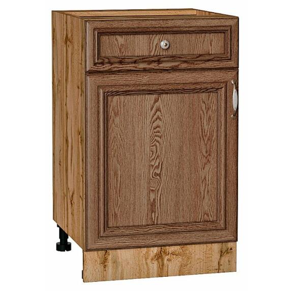 Шкаф нижний с 1-ой дверцей и ящиком Шале Brown Dreamline Дуб Вотан 816*500*480