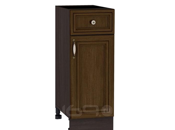 Шкаф нижний с 1-ой дверцей и ящиком Шале Н 301 Antico-Венге