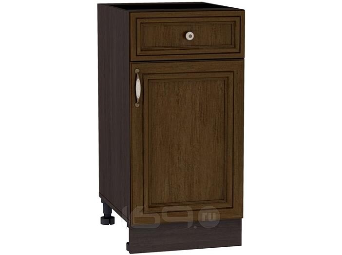 Шкаф нижний с 1-ой дверцей и ящиком Шале Н 401 Antico-Венге