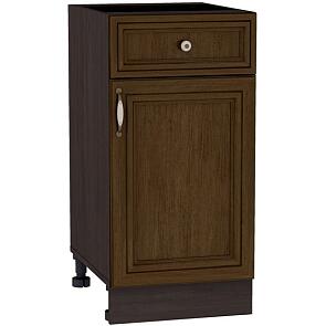 Шкаф нижний с 1-ой дверцей и ящиком Шале Н 401 Antico-Венге