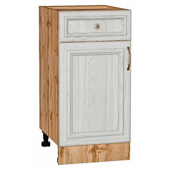 Шкаф нижний с 1-ой дверцей и ящиком Шале White Dreamline Дуб Вотан 816*400*478