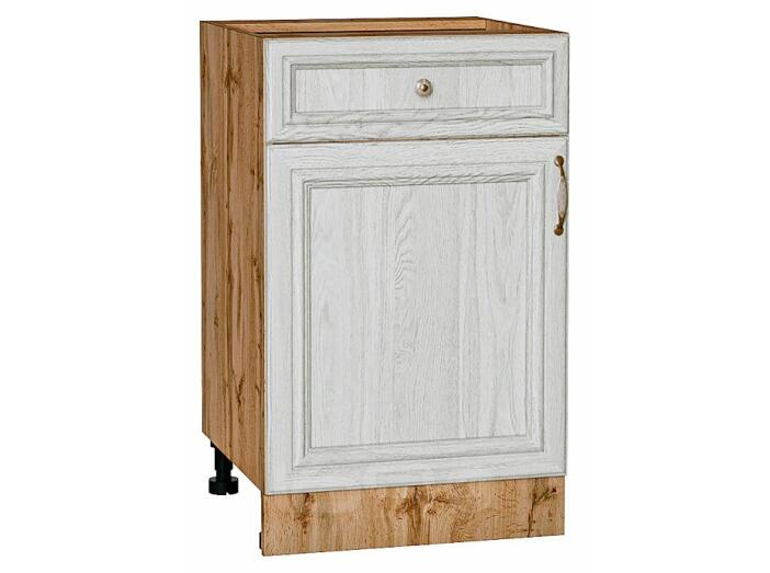 Шкаф нижний с 1-ой дверцей и ящиком Шале White Dreamline Дуб Вотан 816*500*480