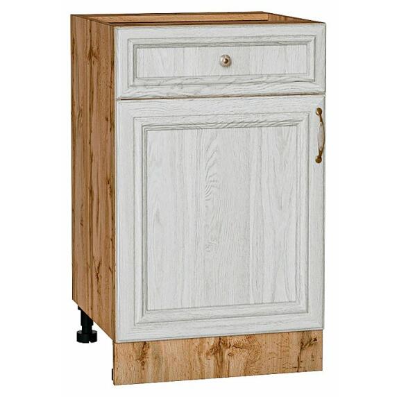 Шкаф нижний с 1-ой дверцей и ящиком Шале White Dreamline Дуб Вотан 816*500*480