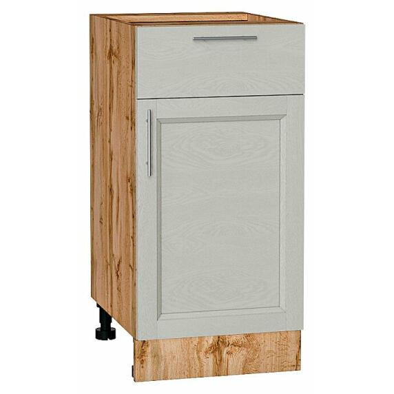 Шкаф нижний с 1-ой дверцей и ящиком Сканди Cappuccino Softwood Дуб Вотан 816*400*480