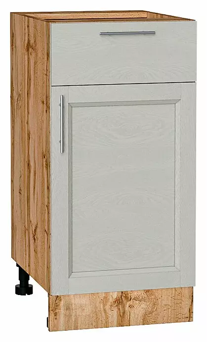 Шкаф нижний с 1-ой дверцей и ящиком Сканди Cappuccino Softwood Дуб Вотан 816*400*480