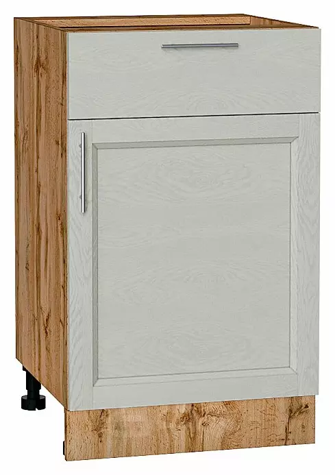 Шкаф нижний с 1-ой дверцей и ящиком Сканди Cappuccino Softwood Дуб Вотан 816*500*480