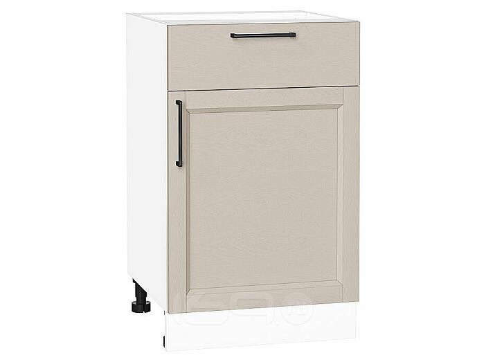 Шкаф нижний с 1-ой дверцей и ящиком Сканди Cream Silkwood/Белый 816*500*480