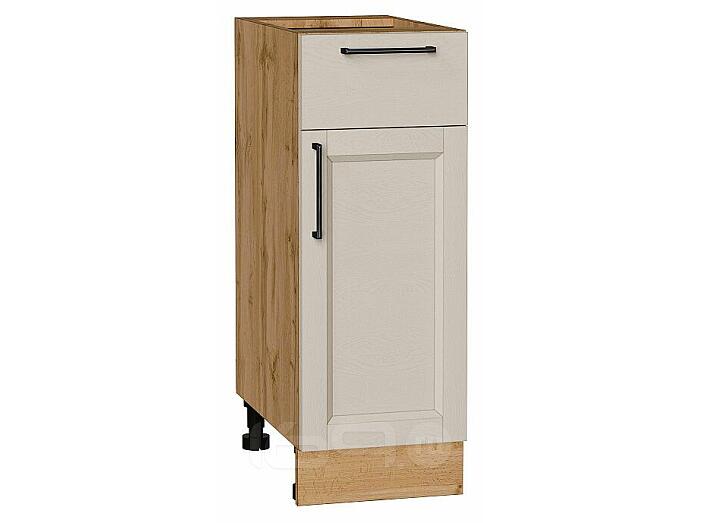 Шкаф нижний с 1-ой дверцей и ящиком Сканди Cream Silkwood/Дуб Вотан 816*300*480
