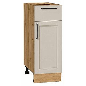 Шкаф нижний с 1-ой дверцей и ящиком Сканди Cream Silkwood/Дуб Вотан 816*300*480
