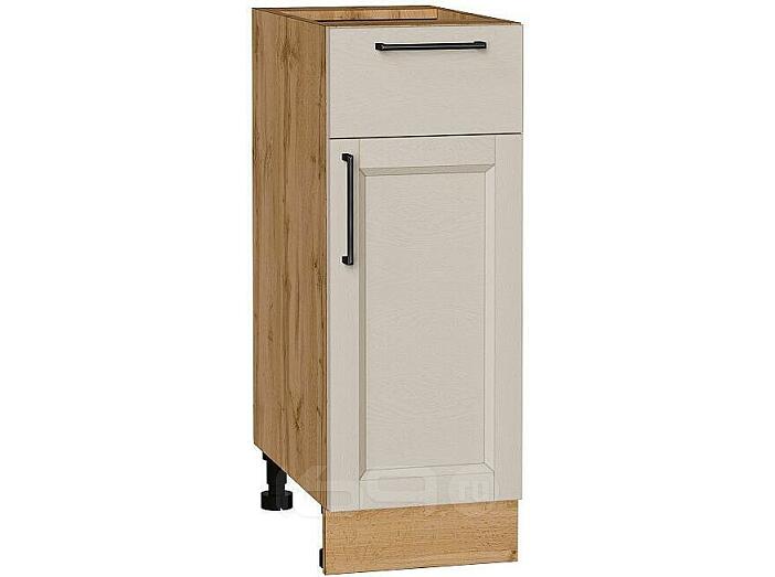 Шкаф нижний с 1-ой дверцей и ящиком Сканди Cream Silkwood/Дуб Вотан 816*300*480