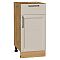 Шкаф нижний с 1-ой дверцей и ящиком Сканди Cream Silkwood/Дуб Вотан 816*400*480