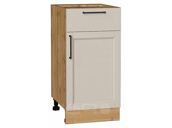 Шкаф нижний с 1-ой дверцей и ящиком Сканди Cream Silkwood/Дуб Вотан 816*400*480