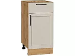 Шкаф нижний с 1-ой дверцей и ящиком Сканди Cream Silkwood/Дуб Вотан 816*400*480