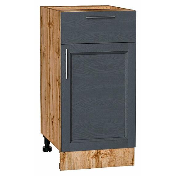 Шкаф нижний с 1-ой дверцей и ящиком Сканди Graphite Softwood Дуб Вотан 816*400*480