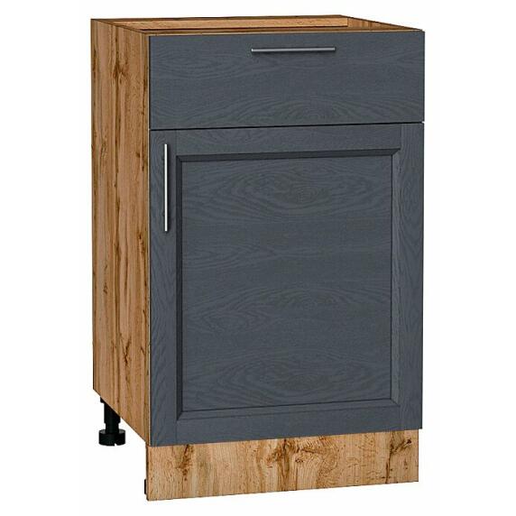 Шкаф нижний с 1-ой дверцей и ящиком Сканди Graphite Softwood Дуб Вотан 816*500*480