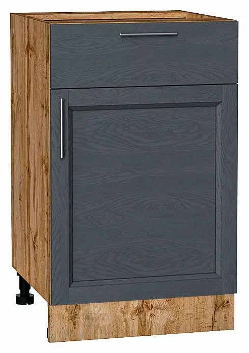 Шкаф нижний с 1-ой дверцей и ящиком Сканди Graphite Softwood Дуб Вотан 816*500*480