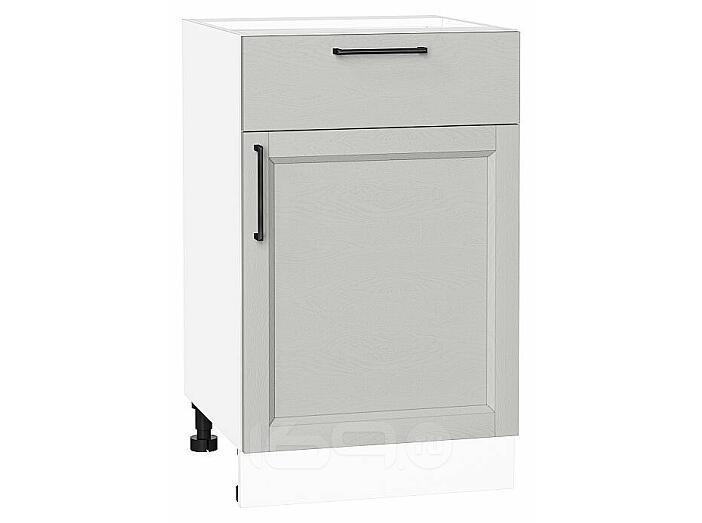 Шкаф нижний с 1-ой дверцей и ящиком Сканди Grey Silkwood/Белый 816*500*480