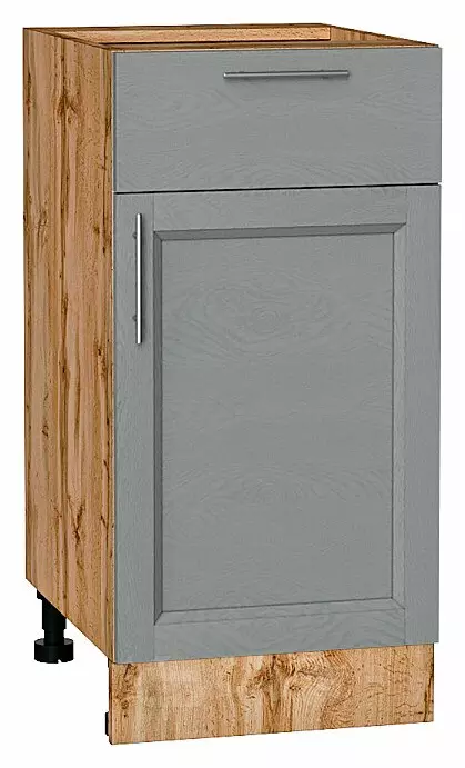 Шкаф нижний с 1-ой дверцей и ящиком Сканди Grey Softwood Дуб Вотан 816*400*480
