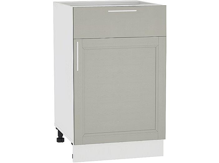 Шкаф нижний с 1-ой дверцей и ящиком Сканди Н 501 Grey Softwood-Белый